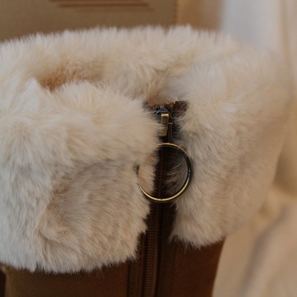 UGG TYNLEE SUEDE TALL FUR BOOTS‎ CHESTNUT - Picture 3 of 8